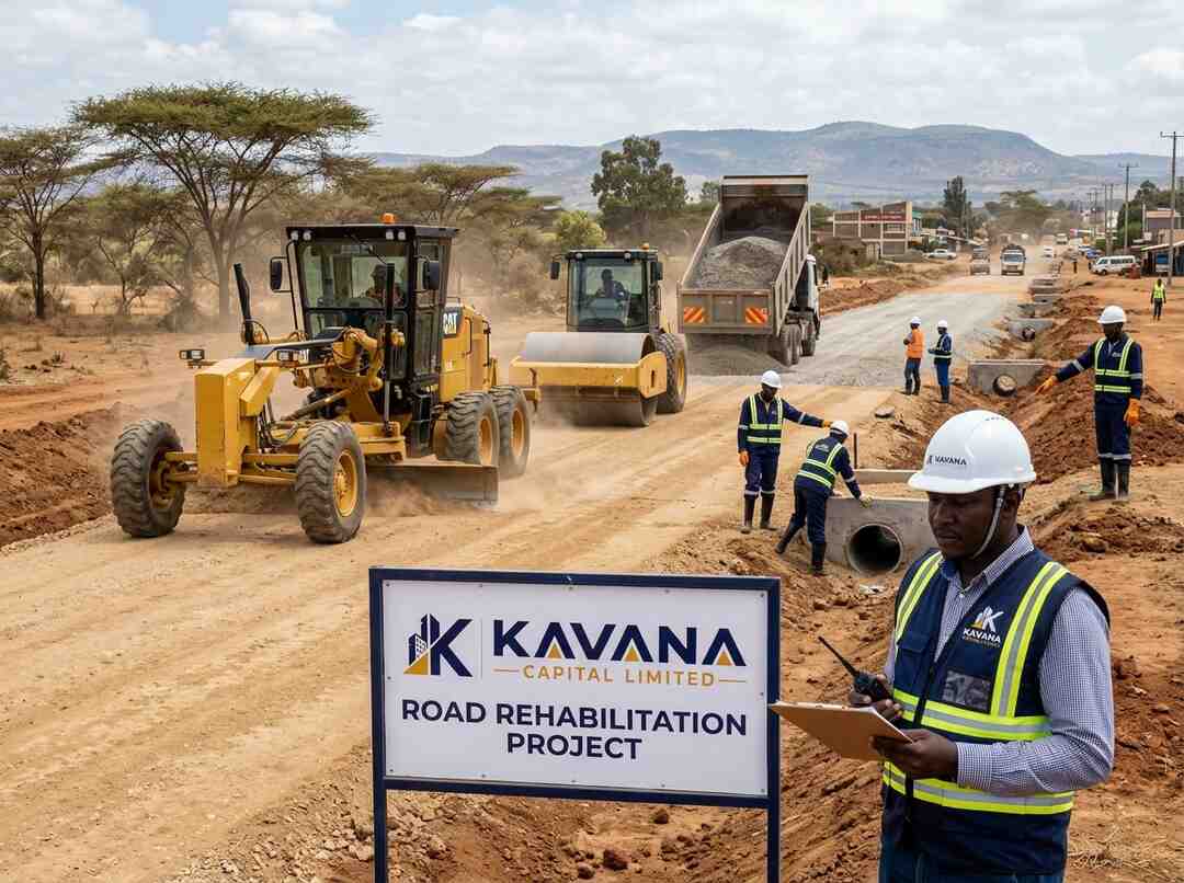 Kavana Capital site supervisor overseeing road rehabilitation works